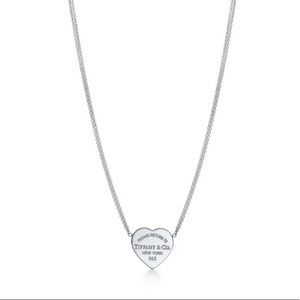 Tiffany & Co. double chain heart tag necklace